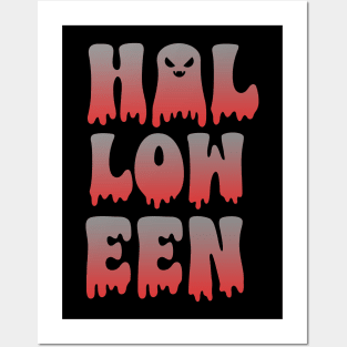 Halloween grey red gradient easy costume Posters and Art